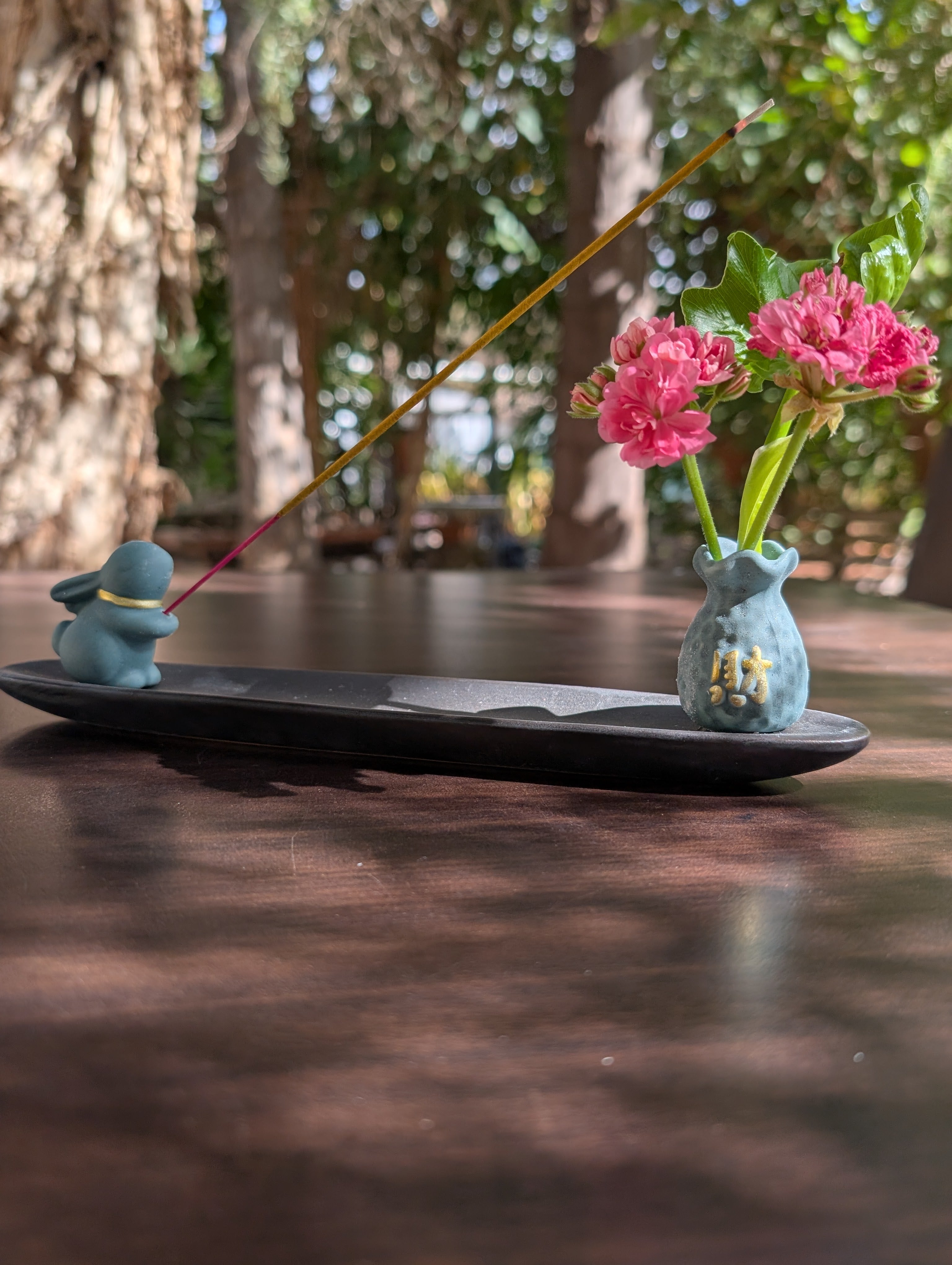Rabbit Incense Holder Ceramic Stick Burner Cute Zen Decor for Home and Meditation