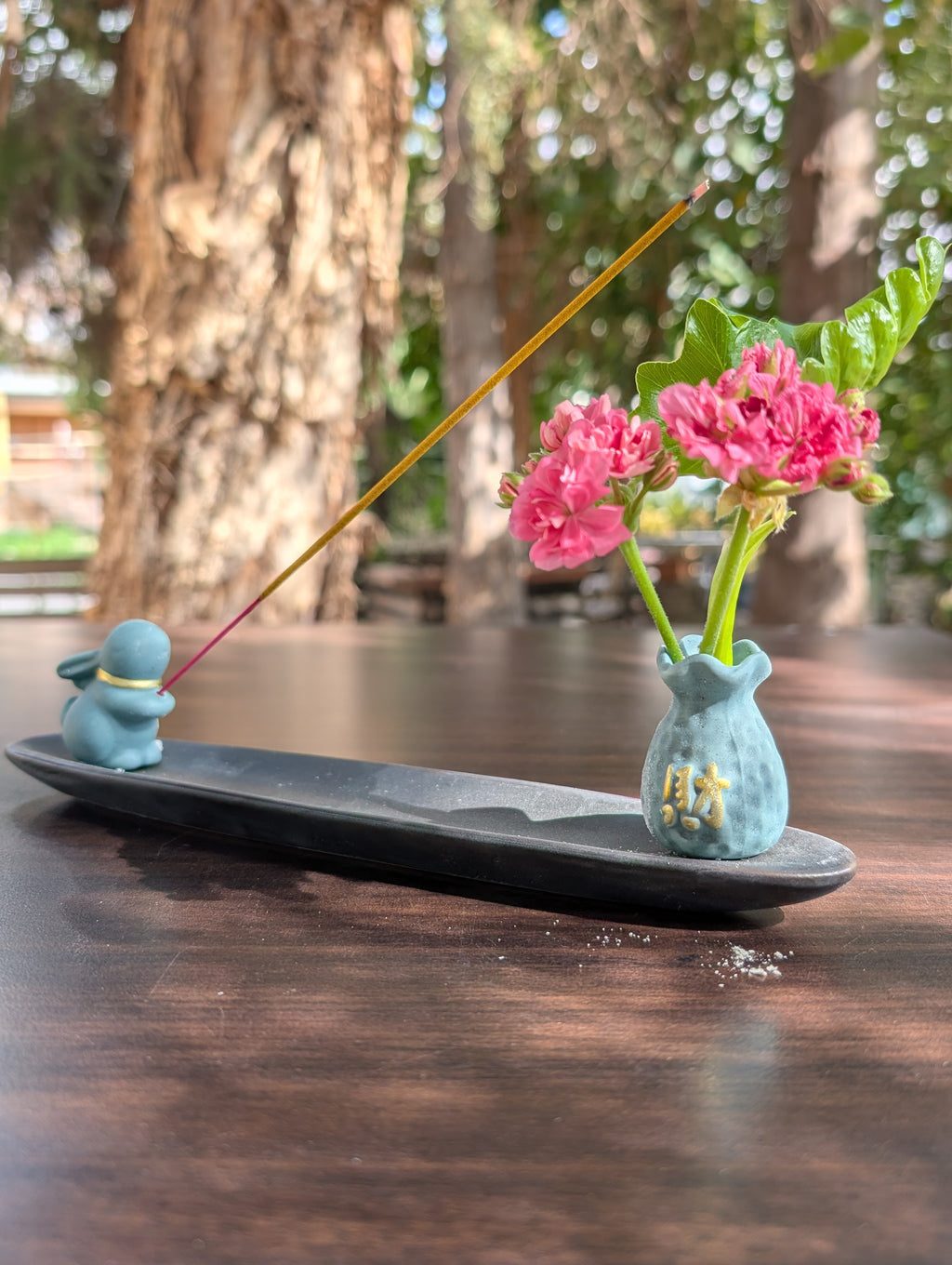 Rabbit Incense Holder Ceramic Stick Burner Cute Zen Decor for Home and Meditation