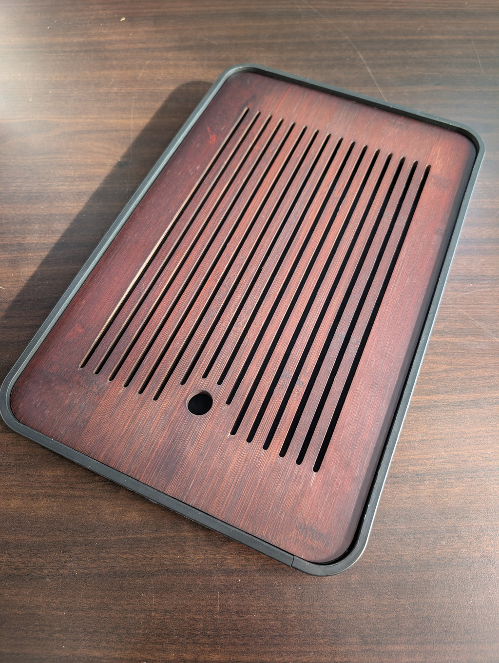 Japanese-Inspired Wooden Cha Ban Tea Tray with Drainage Hole