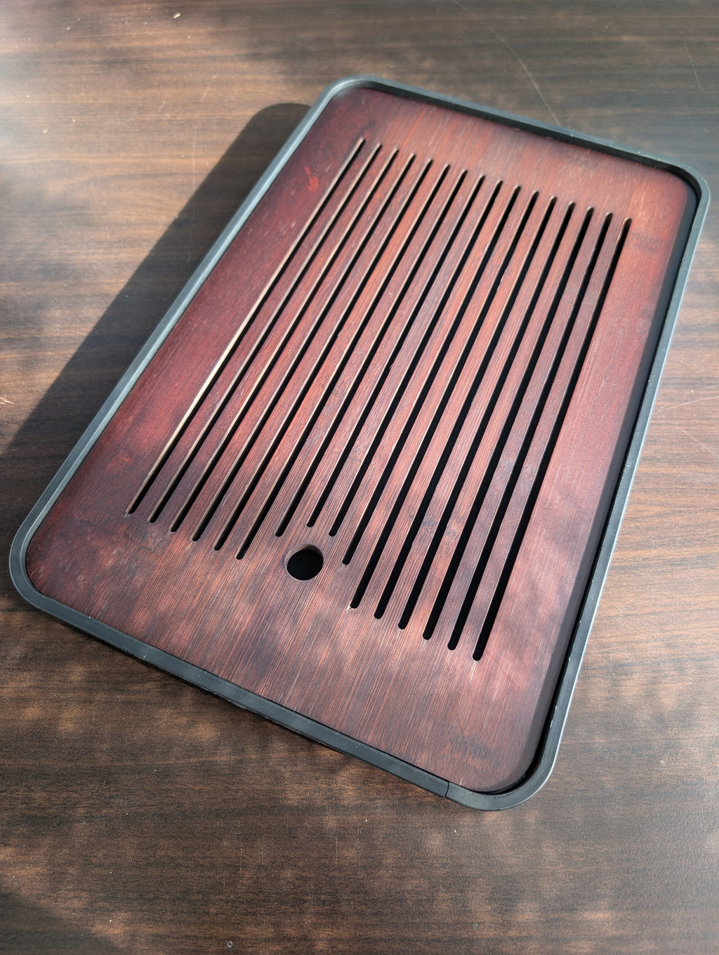 Japanese-Inspired Wooden Cha Ban Tea Tray with Drainage Hole